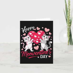 Cartão Feliz Dia Meowentines Engraçado Gato Fofo Amante d