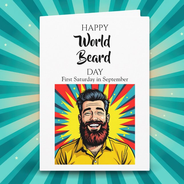 Cartão Feliz Dia Mundial da Barba! Férias Divertidas (Criador carregado)