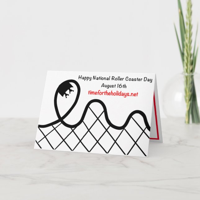 Cartão Feliz Dia Nacional da Montanha-Russa - 16 de agost (Frente)