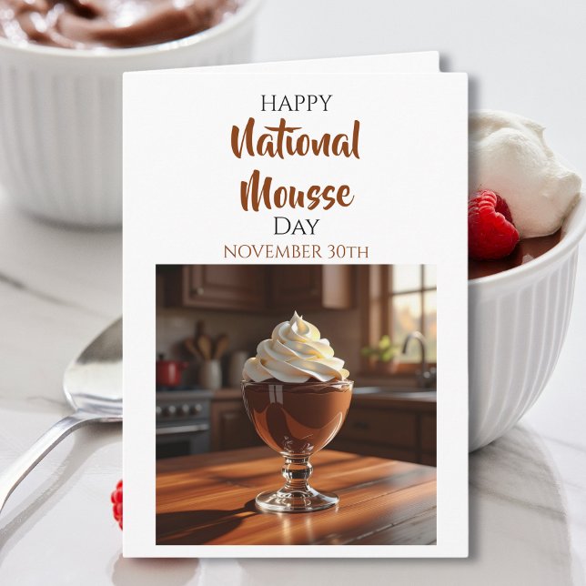 Cartão Feliz Dia Nacional da Mousse | 30 de Novembro (Criador carregado)