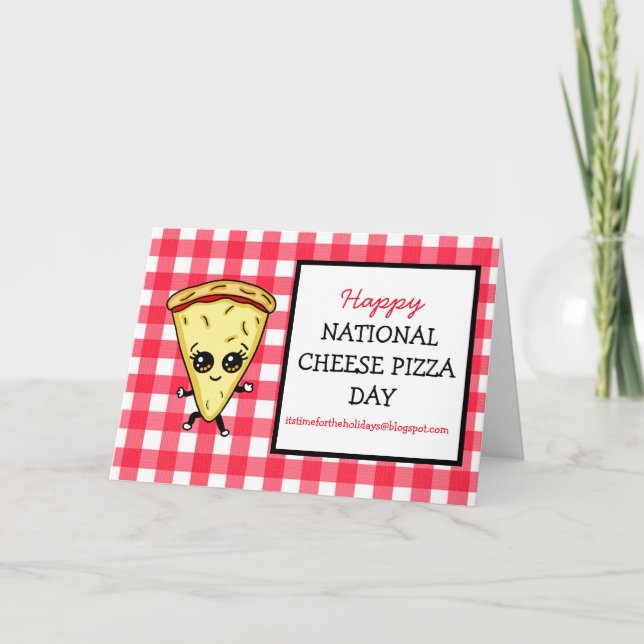 Cartão Feliz Dia Nacional da Pizza de Queijo 5 de setembr (Frente)