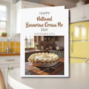 Cartão Feliz Dia Nacional da Torta de Creme Bávaro! 27 de
