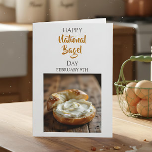 Cartão Feliz Dia Nacional do Bagel   9 de Fevereiro
