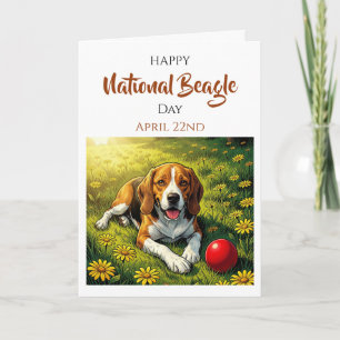 Cartão Feliz Dia Nacional do Beagle   22 de abril
