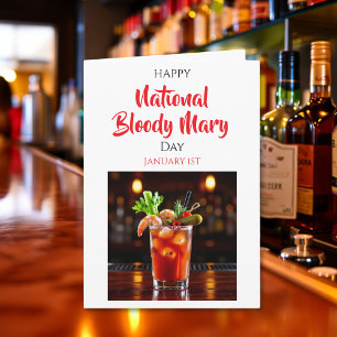 Cartão Feliz Dia Nacional do Bloody Mary 1 de janeiro