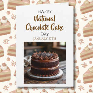 Cartão Feliz Dia Nacional do Bolo de Chocolate 27 de ja