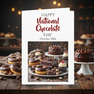 Cartão Feliz Dia Nacional do Chocolate 28 de outubro