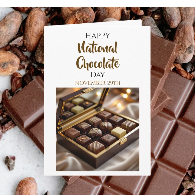 Cartão Feliz Dia Nacional do Chocolate | 29 de novembro (Criador carregado)