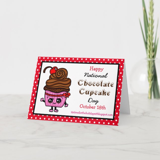 Cartão Feliz Dia Nacional do Cupcake - 18 de outubro (Frente)