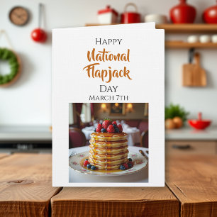 Cartão Feliz Dia Nacional do Flapjack 7 de março