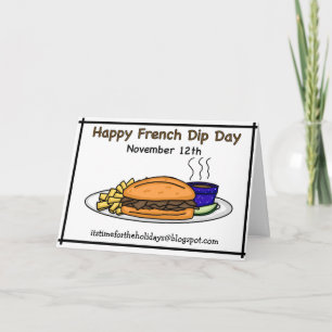 Cartão Feliz Dia Nacional do French Dip - 12 de novembro