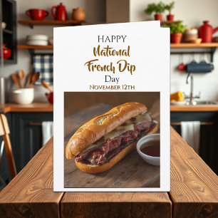 Cartão Feliz Dia Nacional do French Dip 12 de Novembro