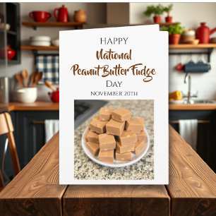 Cartão Feliz Dia Nacional do Fudge de Manteiga de Amendoi