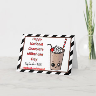 Cartão Feliz Dia Nacional do Milkshake de Chocolate, 12 d