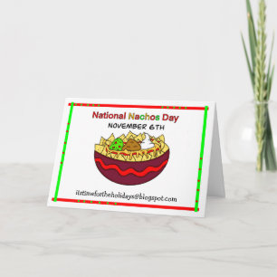 Cartão Feliz Dia Nacional do Nacho, 6 de novembro