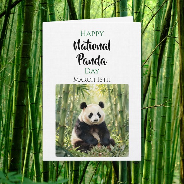 Cartão Feliz Dia Nacional do Panda | 16 de março (Criador carregado)