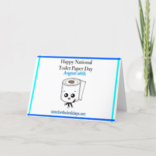 Cartão Feliz Dia Nacional do Papel Sanitário, 26 de agost