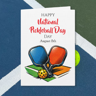 Cartão Feliz Dia Nacional do Pickleball   8 de agosto