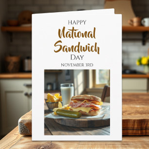 Cartão Feliz Dia Nacional do Sanduíche 3 de Novembro
