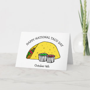 Cartão Feliz Dia Nacional do Taco, Feriado de Comida Engr