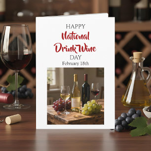 Cartão Feliz Dia Nacional do Vinho! 18 de fevereiro