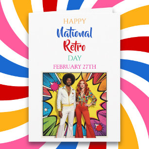 Cartão Feliz Dia Nacional Retro   27 de Fevereiro
