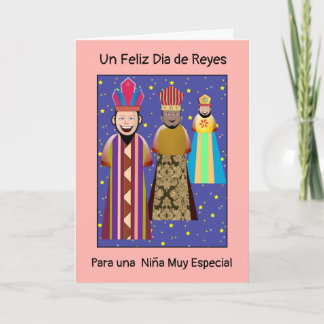 Cartão Feliz Dia Reyes Mago  Niña