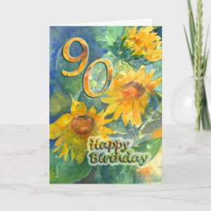 Cartão feliz do aniversário do 90