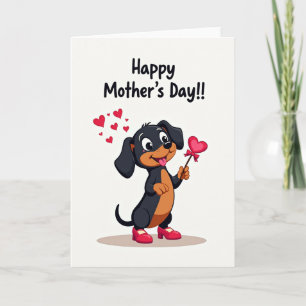 Cartão Feliz do Dia das Mães para Cachorro