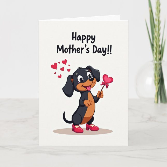 Cartão Feliz do Dia das Mães para Cachorro (Frente)