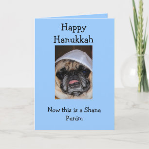 Cartão feliz do Pug de Hanukkah