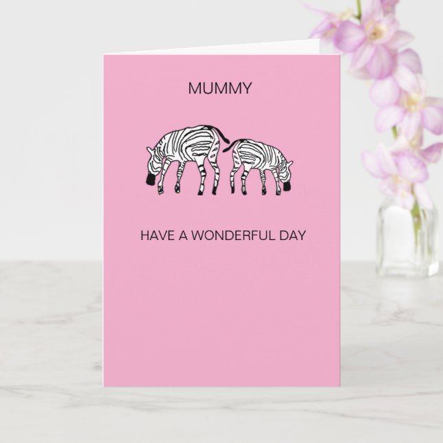 Cartão Feliz e fofo Múmia Zebras do Quênia (Orquídea)