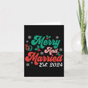 Cartão Feliz E Matriz De Casal De Natal Do Xmas Casado
