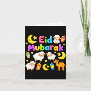 Cartão Feliz eid mubarak para crianças muçulmanas eid al 