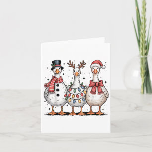 Cartão Feliz Engraçado Goosemas Bobo de Natal Ganso X