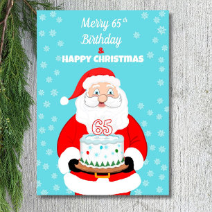 Cartão Feliz Feliz 65º aniversário Papais noeis de Natal