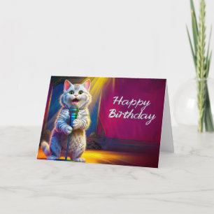 Cartão Feliz Feliz Aniversário Gato Gatinho Feliz
