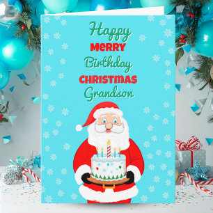 Cartão Feliz Feliz Aniversário Papais noeis de Natal Avô