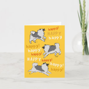Cartão Feliz Feliz Celebração de Aniversário do Cão Keesh