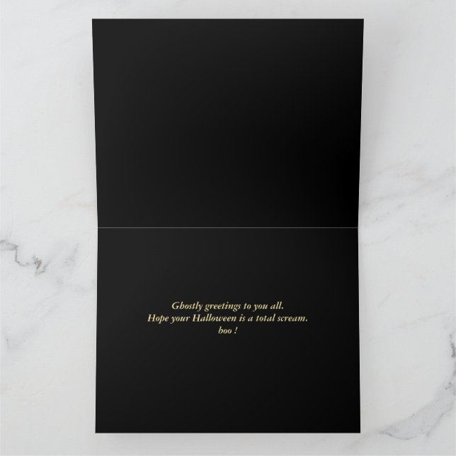 Cartão Feliz Feliz Halloween Pumpkin Da Família Simples S (Interior)