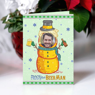Cartão Feliz Feliz Homem de Cerveja, Foto Personalizada d