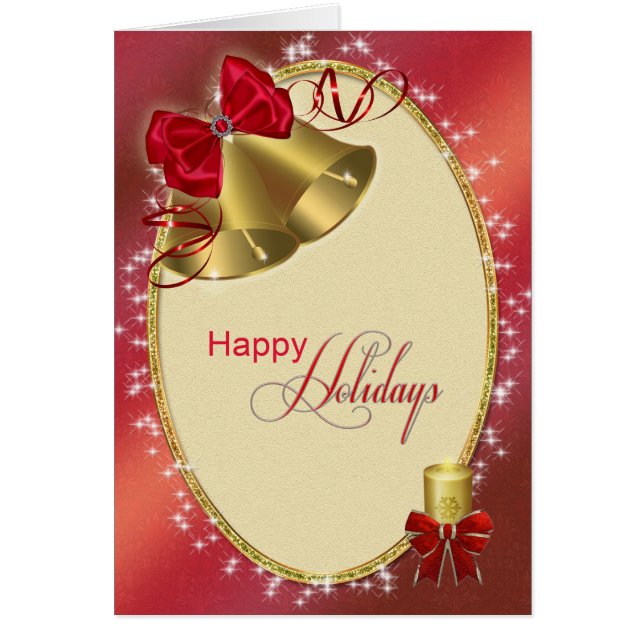 Cartão Feliz feriado com sinos (Frente)