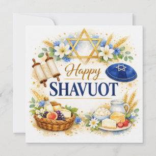 Cartão Feliz Feriado Judaico de Shavuot, Decoração