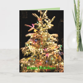 Cartão Feliz Feriados! Neve Real Árvore Real!Natal Real