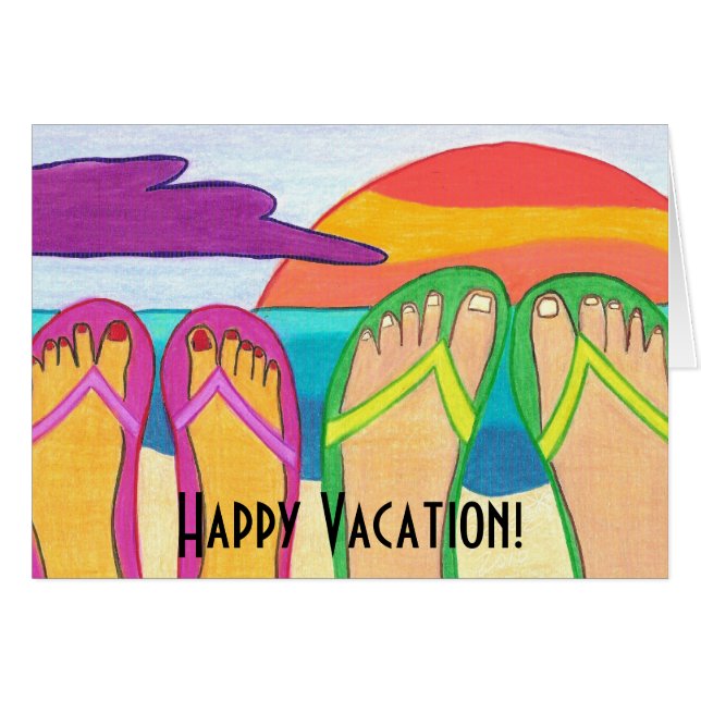 Cartão Feliz Férias! (Frente Horizontal)