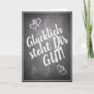 Cartão Feliz fica bem em você! - no estilo quadro-negro