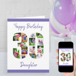 Cartão Feliz Filha de aniversário de 30 anos nº 30 Foto C<br><div class="desc">Diga Feliz aniversário de 30 anos Filha com um cartão de aniversário único e sua própria colagem de fotos personalizada. Este cartão de aniversário para sua filha tem tipografia feminina em roxo e estilo simples para focar em suas fotos no número 30. O modelo está preparado para você editar a...</div>