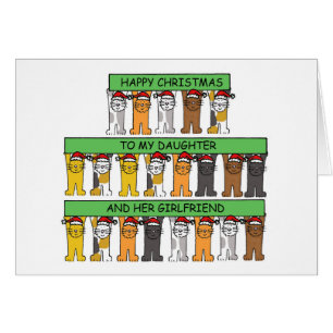Cartão Feliz Filha de Natal e sua Namorada