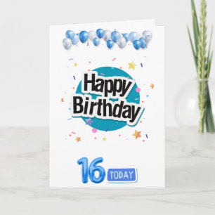 Cartão feliz filho de 16 anos