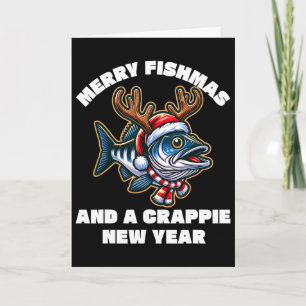 Cartão Feliz Fishmas E Um Novo Ano Crappie Piada De Pesca